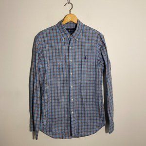 Ralph Lauren Shirt Slim Fit Plaid Office Work Men's Size M